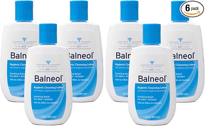 Balneol Hygienic Cleansing Lotion Bottles, 3 Fl Oz (Pack of 6)