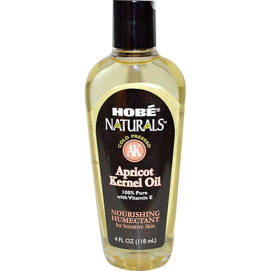 Hobe Labs Apricot Kernel Oil 4 oz - Nourishes Dry Skin, Calms and Repairs, Improves Tone and Radiance, Nourishing Humectant, Easily Absorbed