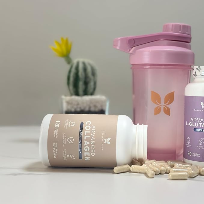 Multi-Collagen Peptides + Hyaluronic Acid – Type I II III V X – Skin, Hair & Joint Support – 120 Capsules.