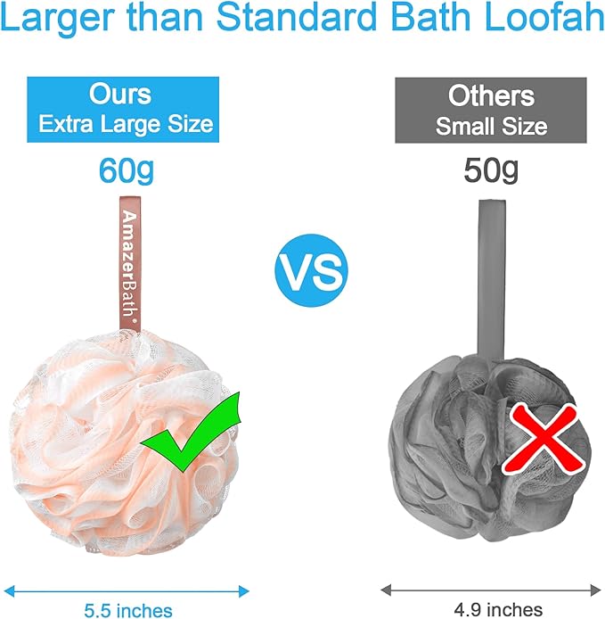 Amazerbath loofah sponge 60g/piece, exfoliating