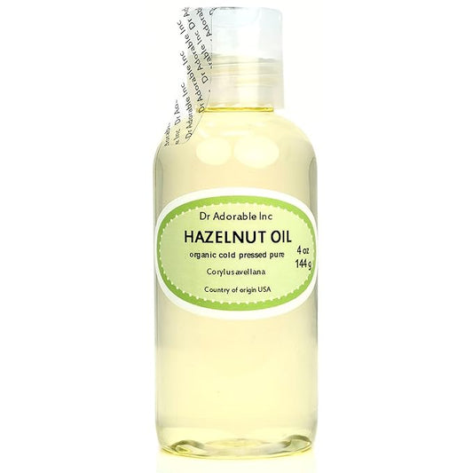 Dr Adorable - 4 oz - Hazelnut Oil - 100% Pure Natural Organic Cold Expeller Pressed