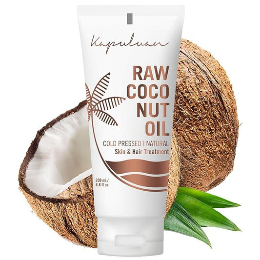 Raw Coconut Oil for Skin, Hair – Raw Extra Virgin Coconut Oil - Pure Unrefined Cold Pressed Oil with MCTs for Body Care, Hair Growth, Aceite de Coco Natural, Baby, Dogs, Pets 200ml