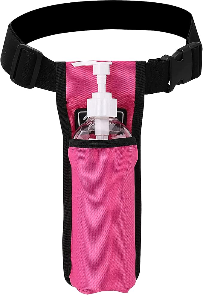 Massage Bottle Bag Massage Therapist Holster Massage Lotion Holster Massage Oil Holster（YR-1KD-Rose Red）