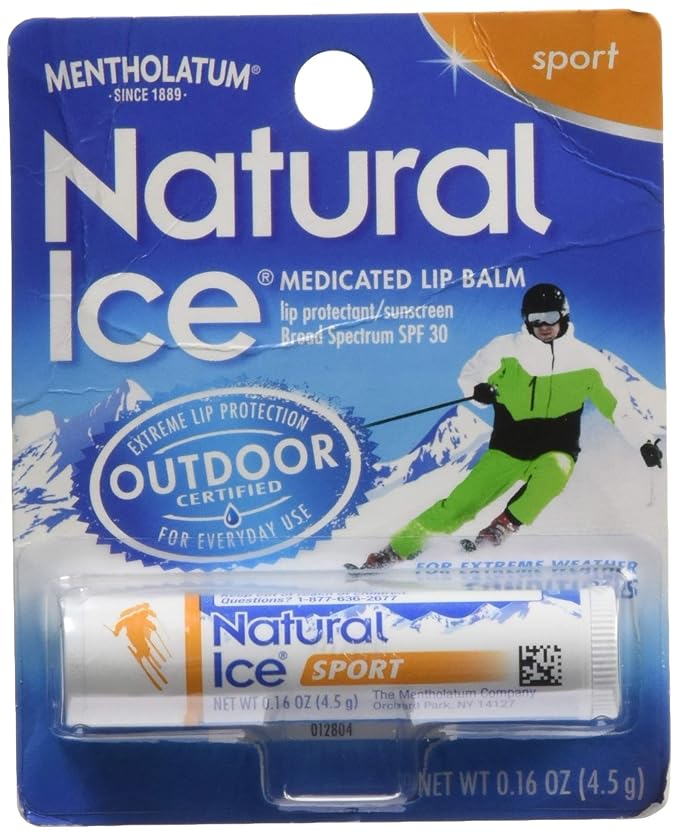 Natural Ice Mentholatum Sport Medicated Lip Protectant With Spf 30 Sunscreen, 0.15 Ounce (Pack of 2)