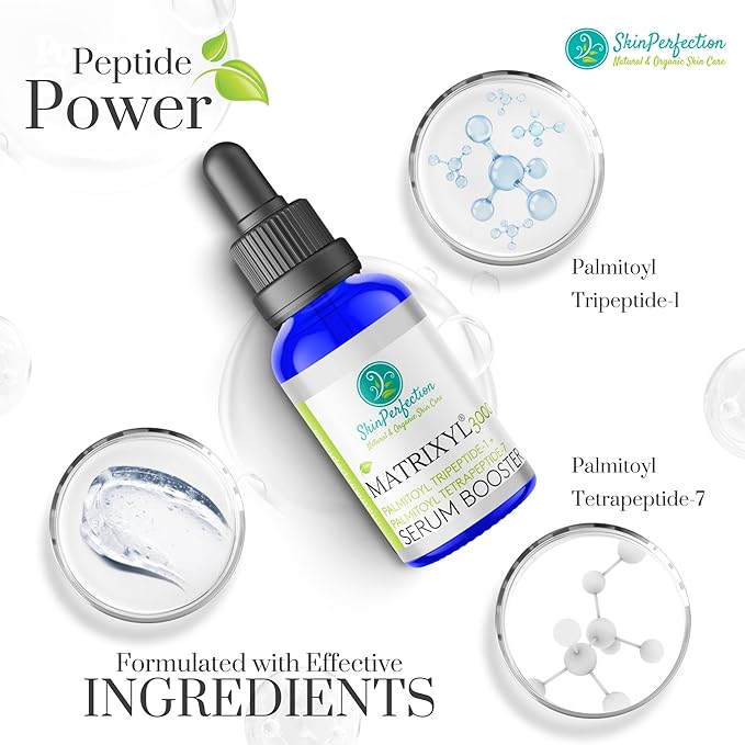 Skin Perfection Matrixyl 3000 Serum for Face Anti Aging - Face Serum for Women Anti Aging with Palmitoyl Tripeptide-1 Tetrapeptide 7 for Wrinkles & Fine Lines - Mix with Any Skincare Product - 0.5oz