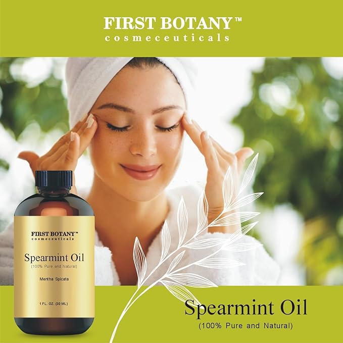 100% Pure Essential Oil - Premium Oil for Aromatherapy, Massage, Topical & Household Uses - 1 fl oz (Spearmint)