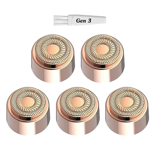 Generation 3 Replacement Heads for New Version Flawless Finishing Touch Facial Hair Remover, 5 Pack
