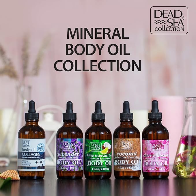 Dead Sea Collection Belly Oil for Pregnant Women - Moisturizing Body Oil with Collagen & Vitamin E - Strengthens Skin and Enhances Elasticity (4 Fl. Oz)