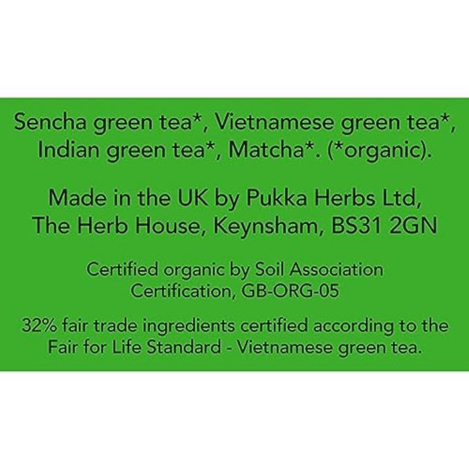 Pukka Supreme Matcha Green Organic Herbal Tea, Energizing Infusion Organic Tea Selection, With Matcha Powder, Ideal For Daily Vitality, Caffeine Free, 80 Total Bags (20ct - Pack of 4)