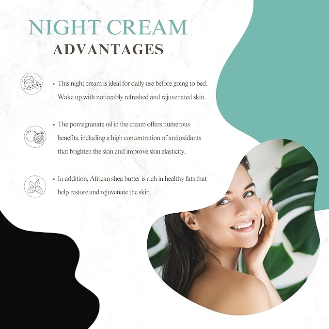 Night Cream, Ultra-Hydrating Moisturizer for Face with Hyaluronic Acid & Olive Oil, Soothes Skin, 1.69FLOZ (50 ml)
