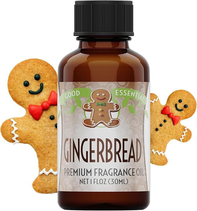 Good Essential Professional Gingerbread Fragrance Oil 1 fl oz (30ml) for Diffusers, Candles, Soaps, Lotions, Perfume, Candle & Soap Making Fragrance Oil