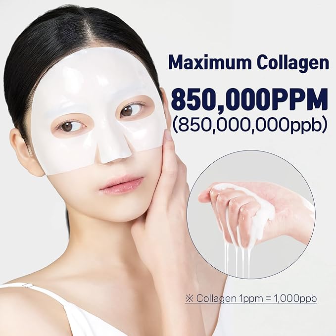 WELLDERMA Sapphire Premium Collagen Impact Fitting Mask 16 EA - Korean Face Sheet Mask for rough and dry skin- Hydrating overnight sheet mask with Patented Porous Structure Hydrogel Type - Niacinamide