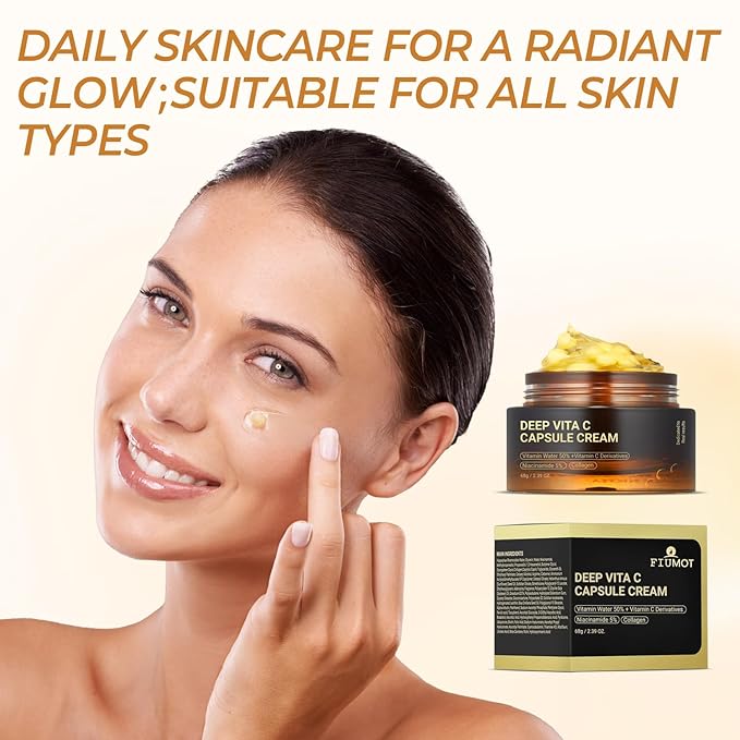 Deep Vitamin C Golden Capsule Hydrating Face Moisturizer, Antioxidant Protection, Lightweight Daily Skincare