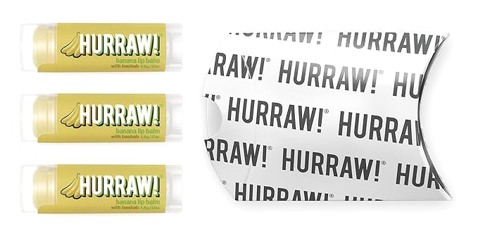 Hurraw! Banana Lip Balm, 3 Pack: Palm