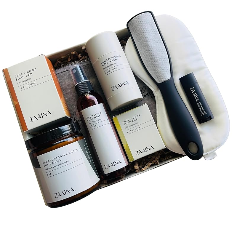 Wellness Spa Set for Women - Relaxing Gifts for Her, Gift Basket for Women, Pampering Home Spa Package for Woman, Unique Mother's Day Gift for Mom, Birthday Gifts for Women, Self Care Kit for Mom, Wife, Sister or Friend by ZAAINA