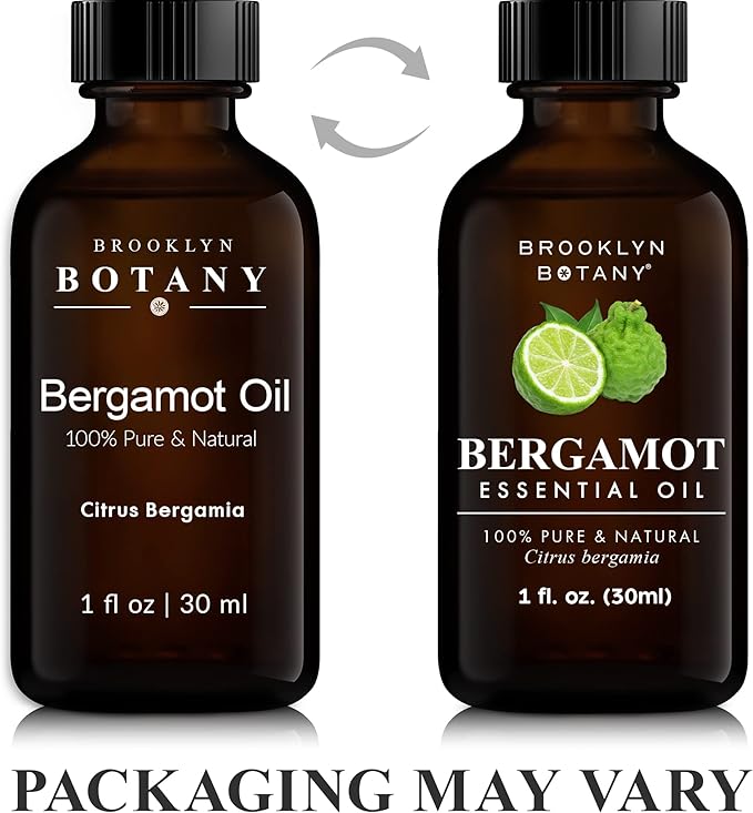 Brooklyn Botany Bergamot Essential Oil – 100% Pure and Natural – Premium Grade Oil with Dropper - for Aromatherapy and Diffuser - 1 Fl Oz
