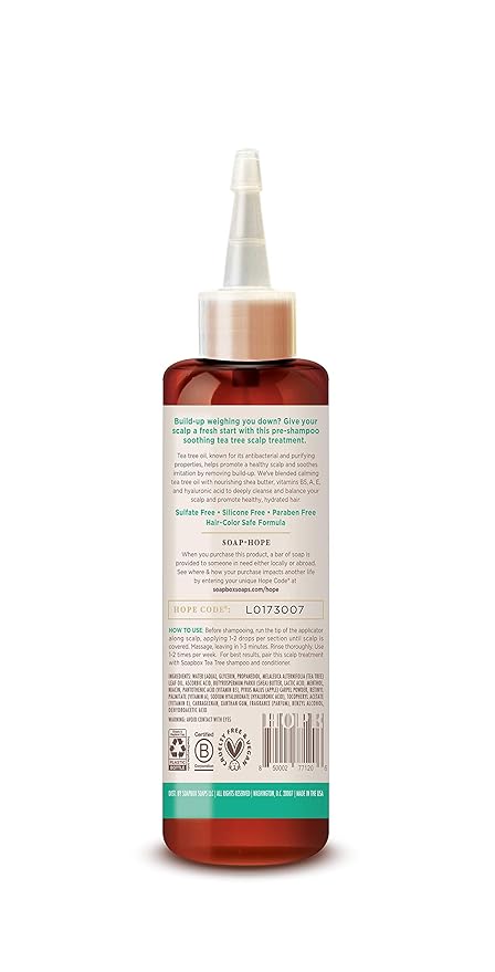 Soapbox Scalp Treatment & Hair Mask, Soothing Scalp Treatment 5oz + Moisturizing Hair Treatment 12oz with Tea Tree Oil, Set of 2 - Vegan, Cruelty, Paraben, Gluten & Harsh Sulfate Free