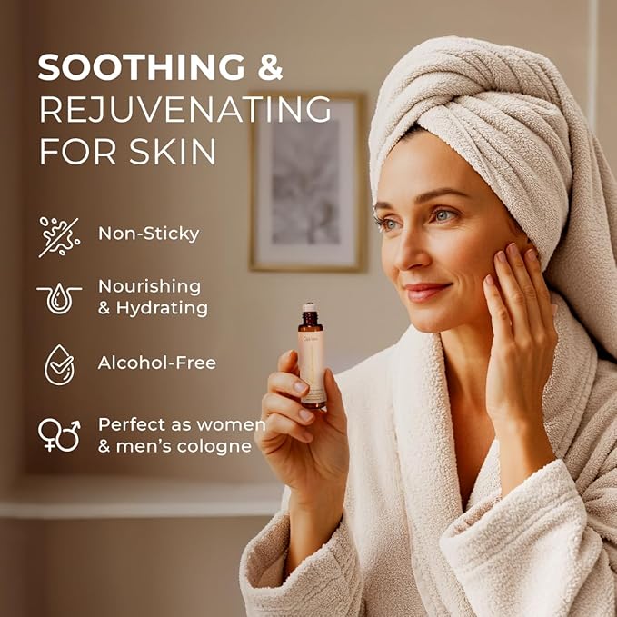 Gya Labs Frankincense Essential Oil Roll on for Face - 100% Pure Natural Frankincense Oil Roller for Skin, Aches Comfort, Soothing Aromatherapy, Self-Care Gifts for Men & Women (0.34 Fl Oz)