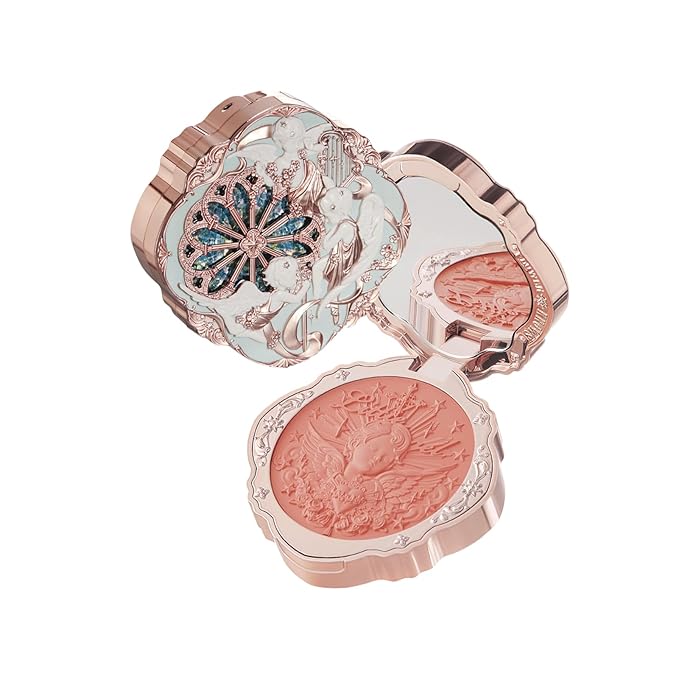 Flower Knows Little Angel Cream Blush,Buildable & Blendable Makeup Blush for cheeks,Soft & Long-lasting,Pink Nude Flush for All Skin Tones(03 Paradise Poet,6g)