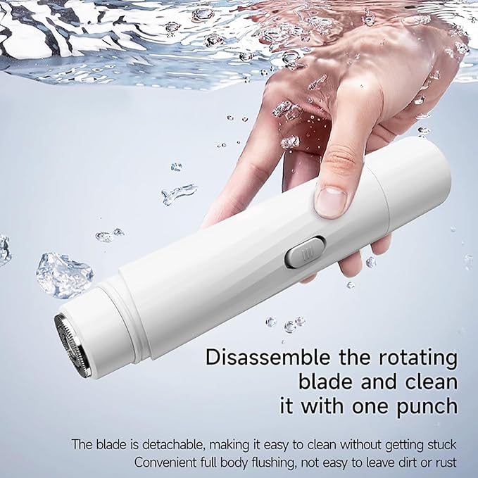 Bikini Trimmer for Women Pubic Hair: 2 in 1 Eletctric Razors for Women - Rechargeable Eletctric Shaver - IPX6 Waterproof Bikini Trimmer,Suitable for Underarms, Legs, Arms, Body,Face (White)