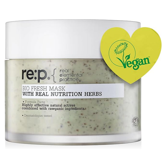 RE:P BIO FRESH MASK with REAL Nutrition HERBS 4.58 Fl Oz (130g) - 100% Vegan, Cruelty-free - Natural nourishing peel off mask with Real Peppermint + Real Rosemary – Korean Skin Care