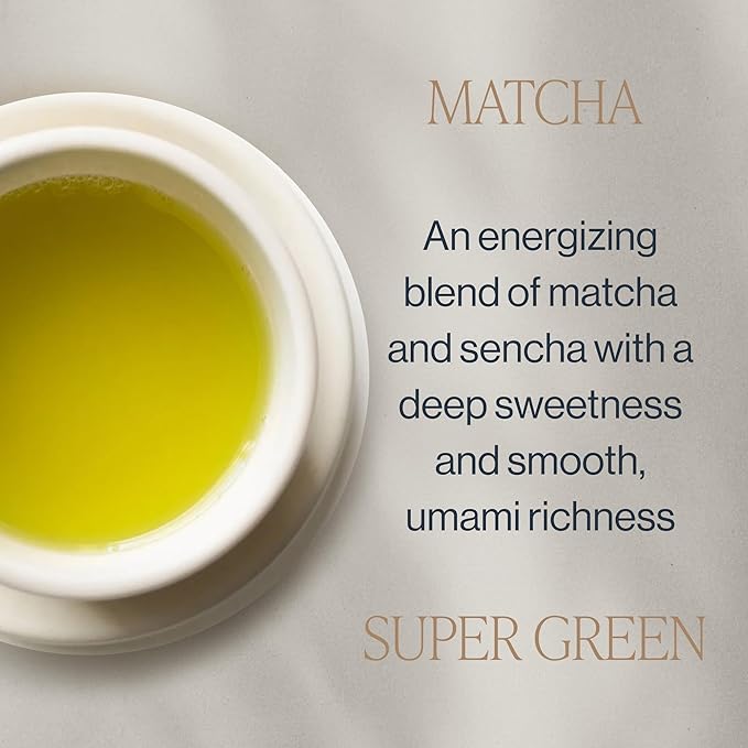 Rishi Tea Matcha Super Green Japanese Tea - Organic, Caffeinated Sachet Bags, Umami, Antioxidant Rich Sencha & Matcha Blend - 15 Count (Pack of 1)