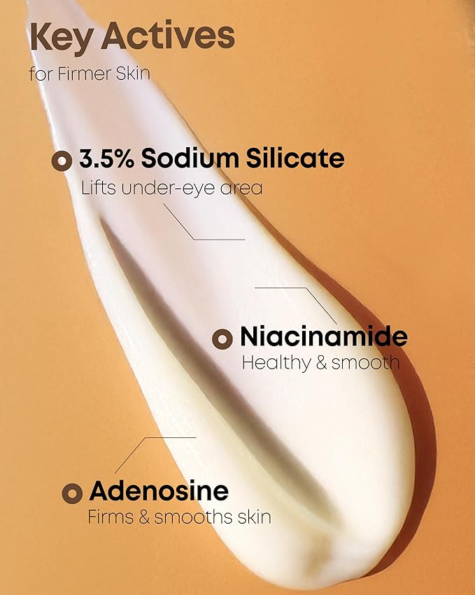 Ever-Youth Dual Effect Eye Cream Korean Skincare Instant Lifting Technology for Firm Eyes with Niacinamide Adenosine Hyaluronic Acid Ceramides for Fine Lines Bags Puffiness 0.5 fl oz