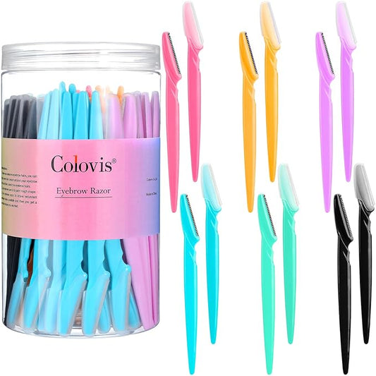 Eyebrow Razor for Women, 110 Dermaplaning Tool Face Shavers for Women Multipurpose Face Hair eyebrow Trimmer boby Hair Removal for Men with Protective Cover, 6 Colors