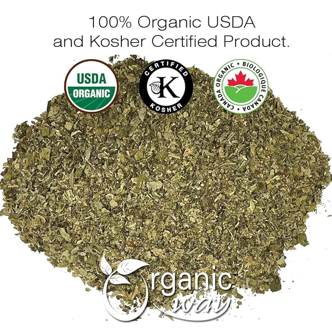 Organic Way Lungwort Dried Leaves (Pulmonaria officinalis) Cut & Sifted - Herbal Tea | Organic & Kosher Certified | Raw, Vegan, Non GMO & Gluten Free | USDA Certified | Origin - Albania (4 Ounce)