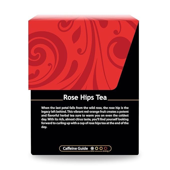 Organic Rosehips Tea - Kosher, Caffeine-Free, GMO-Free - 18 Bleach-Free Tea Bags