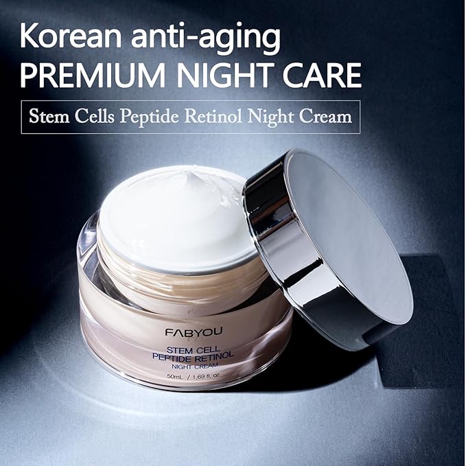 FABYOU Stem Cell Skin Recovery Duo – Korean Skin Care Set for Anti-Aging, Overnight Repair with EGF Cell Renew Ampoule & Plant-Based Stem Cell Night Cream
