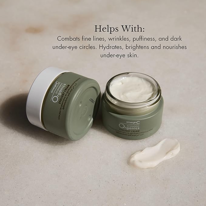 Scientific Organics Eyelight Cream - Stem Cell Eye Cream with Antioxidants - Anti-Aging Eye Cream Targets Dark Under-Eye Circles for Visible Glow (0.5 oz, 15 ml)