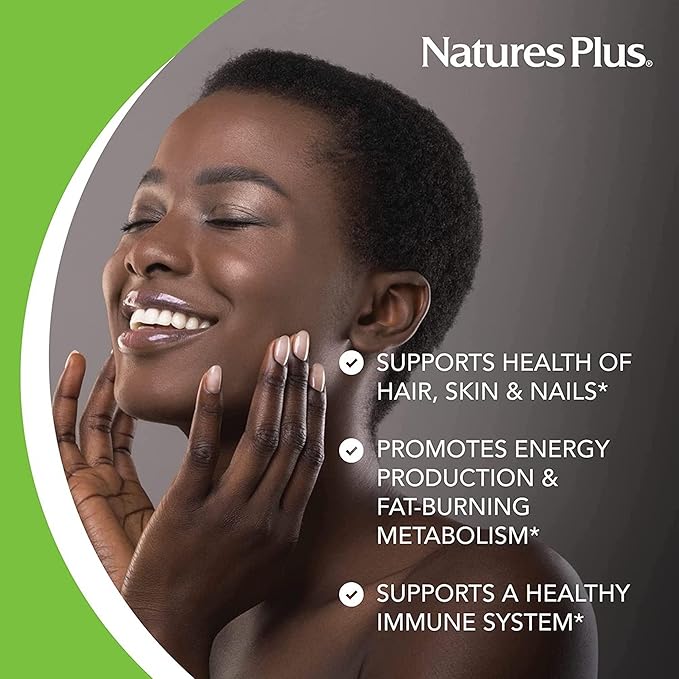 NaturesPlus Biotin, Sustained Release - 90 Tablets - Vegetarian, Gluten Free - 90 Servings