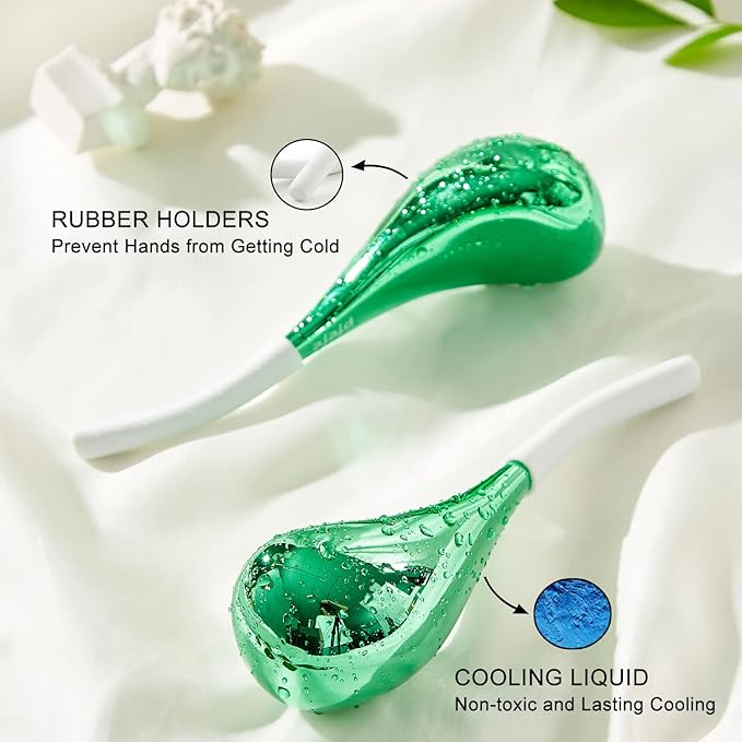 Cryo Sticks for Face, Ice Globes Cryo Globes for Facials, Esthetician Supplies Gifts, Unbreakable Stainless Steel Ice Roller Cooling Spa Balls with Storage Case