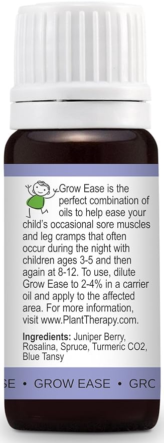 Plant Therapy KidSafe Grow Ease Essential Oil Blend 10 mL (1/3 oz) 100% Pure, Undiluted, Therapeutic Grade