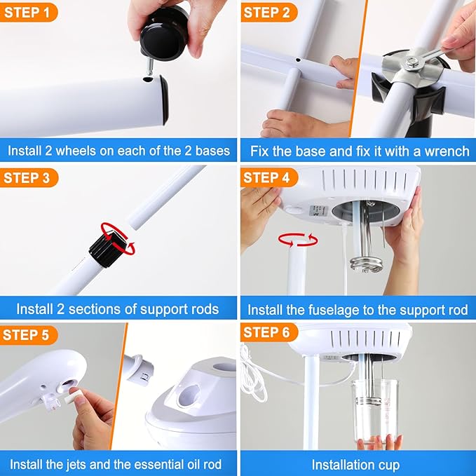 Professional Facial Steamer for Ozone Humidifier Atomizer, Adjustable Height and Angle, Face Steamer Clean Skin Firming Pores and Moisturizing Suitable for a Beauty, Spa, at Home