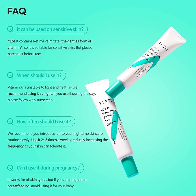 TIAM Youth & Firm Duo: Vita A Bakuchiol Youth Serum & Firming Eye Cream, Firming, Nourishing, Korean Skincare Set