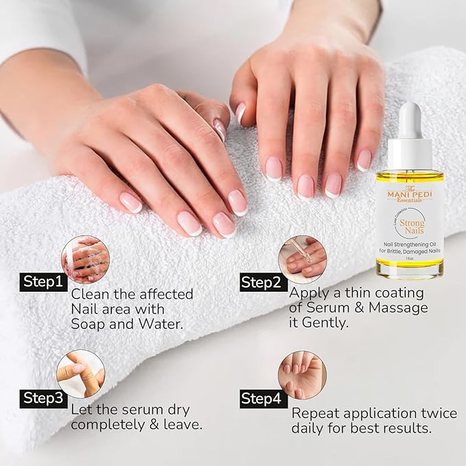 Nail Strengthener for Damaged Nails. Daily use Treatment with natural power of Tea Tree, Jojoba, Almond & Olive Oils and Vitamin-E - 1 fl oz