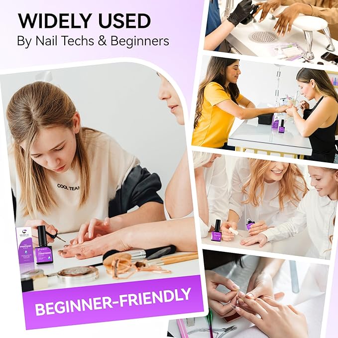 Gelike EC Pro Nail Glue & Strengthener: 6-in-1 Nail Adhesive for Repair - Strengthening & Protein Repair - Perfect for Home & Salon Use