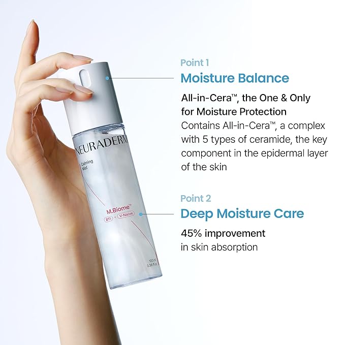 Calming Mist, Soothing Hydrating Facial Spray Makeup Fixer for All Skin Types with Ceramide to Restore Skin Barrier and Reduce Puffiness (100ml, 3.38 fl.oz)