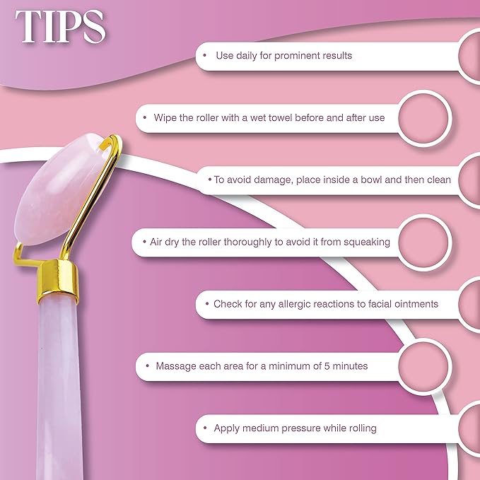 Rose Quartz Face Roller Gua Sha - Rose Quartz Gua Sha Skin Care Set Includes Pink Face Roller & Scraper Tool, Face Sponge, Scented Candle, & Crystal Oil Bottle