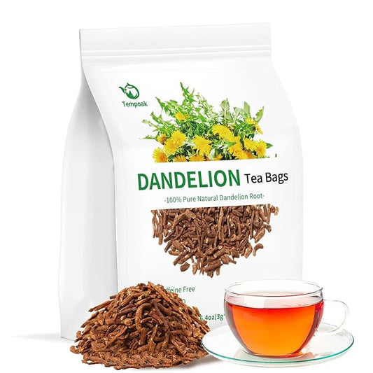 Roasted Dandelion Root Tea Bags - 60bags/6.4 OZ 100% Pure & Natural Roasted Dandelion Herbal Tea, Caffeine Free, No Additives, No Sugar, Non-GMO, No Gluten