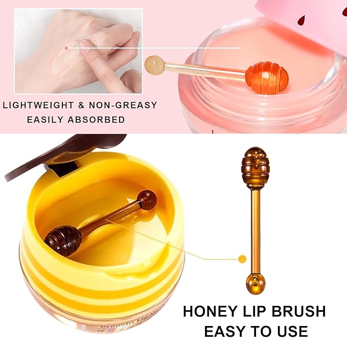 3Pcs Lip Balm Honey Pot Lines