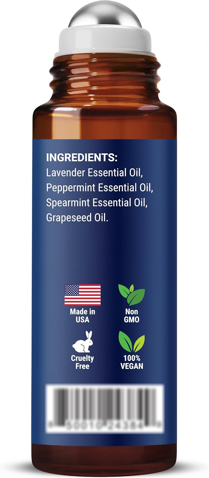 Head Calm Essential Oil Roll-On 10 ml - Pure, Natural Oil with Grapeseed for Relaxation - Soothing Roll-On Stick for Easy Application- Nexon Botanics