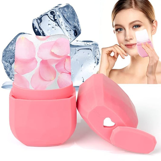 Ice Roller for Face, Facial Massage Tools, Reusable Cube Mold, for Eyes and Neck to Brighten Skin & Enhance Glow / Tighten & Tone Skin & De-Puff The Eye Area