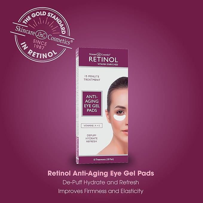 Retinol Anti-Aging Eye Gel Pads – The Original Retinol Instant De-Puff Treatment – Soothing Vitamin A Eye Gel Pads Reduce Puffiness & Refresh For A Quick, Visible Improvement in Appearance of Eyes