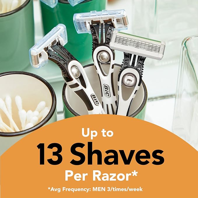 BIC Flex 5 Sensitive Men's Disposable Razors, Perfect for Father's Day, 5-Blade Precision for a Close Shave, 5-Pack