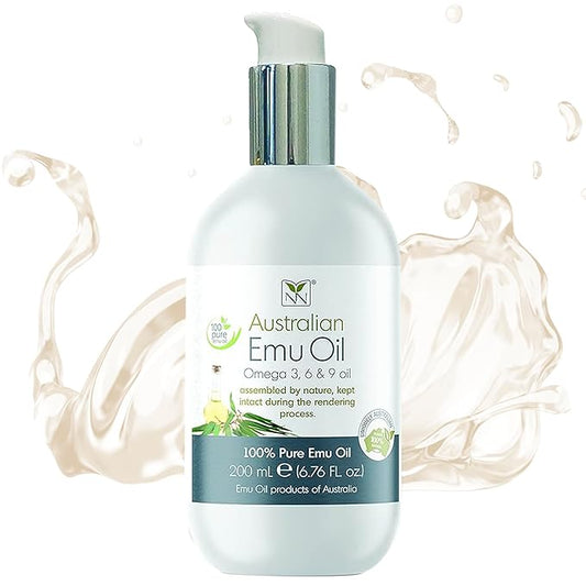 Emu Oil Pure Skin Moisturizer - Nail, Body, Face, Scalp & Hair Moisturizer with Omega 3, 6, 9, Vitamins, & Minerals - Australian Emu Oil for Skincare by Y-Not Natural - 200mL, Blue Gum Eucalyptus