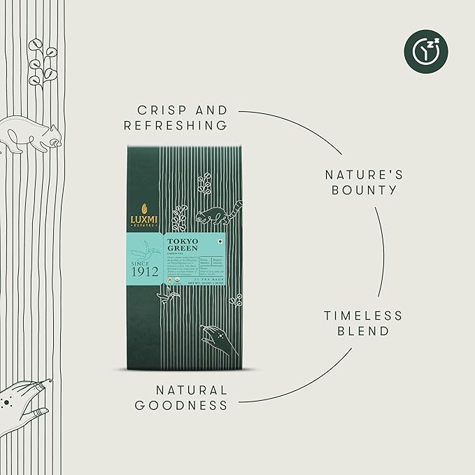 Luxmi Estates - Tokyo Green - Organic Makaibari Darjeeling Green Tea - 25 Tea Bags | From the Foothills of the Himalayas