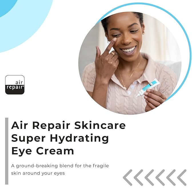 Air Repair Under Eye Cream for Wrinkles, Puffiness, Under Eye Bags, and Dark Circles with Ceramides + Vitamin C, Daily Anti Aging Eye Cream for Women and Men, Gentle, Clean Formula for all Skin Types